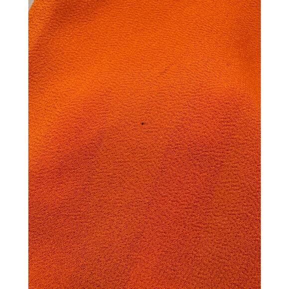 WEEKDAY Willow Chiffon Blouse Bright Orange Sheer Tie Front Resort Top Travel - Picture 11 of 12